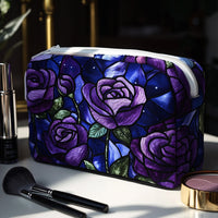 Midnight Rose Quilted Makeup Bag