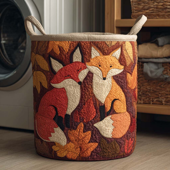 Autumn Glow quilted laundry basket