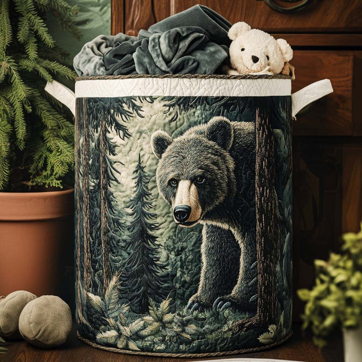 Bear Paws quilted laundry basket