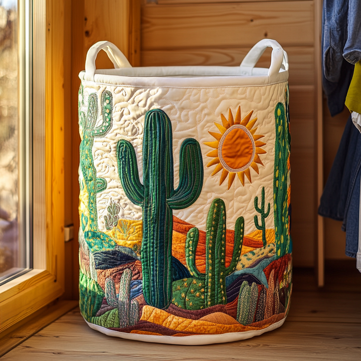 Cactus Horizon II quilted laundry basket