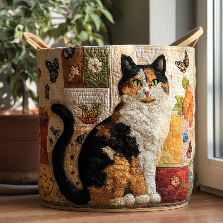 Cat Dreams quilted laundry basket