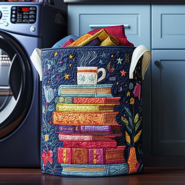Dreamy Pages quilted laundry basket