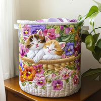 Feline Chaos Quilted Laundry Basket