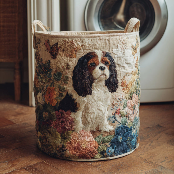 Floral Rider quilted laundry basket