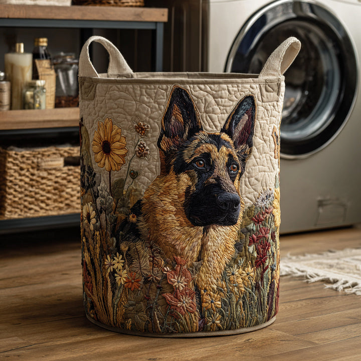 German Shepherd II quilted laundry basket