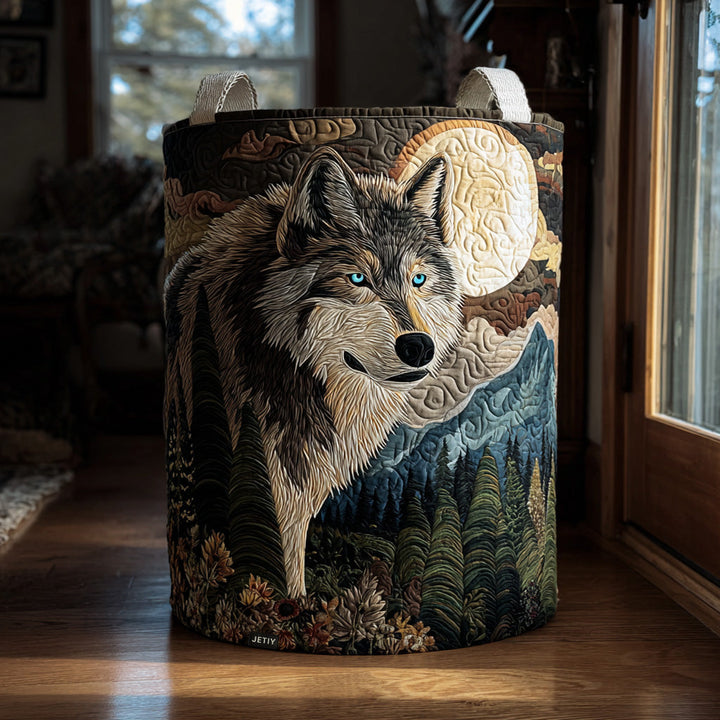 Howling at the Moon quilted laundry basket