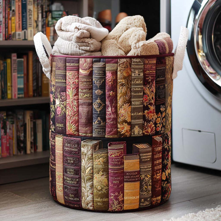 Literary Spirit quilted laundry basket