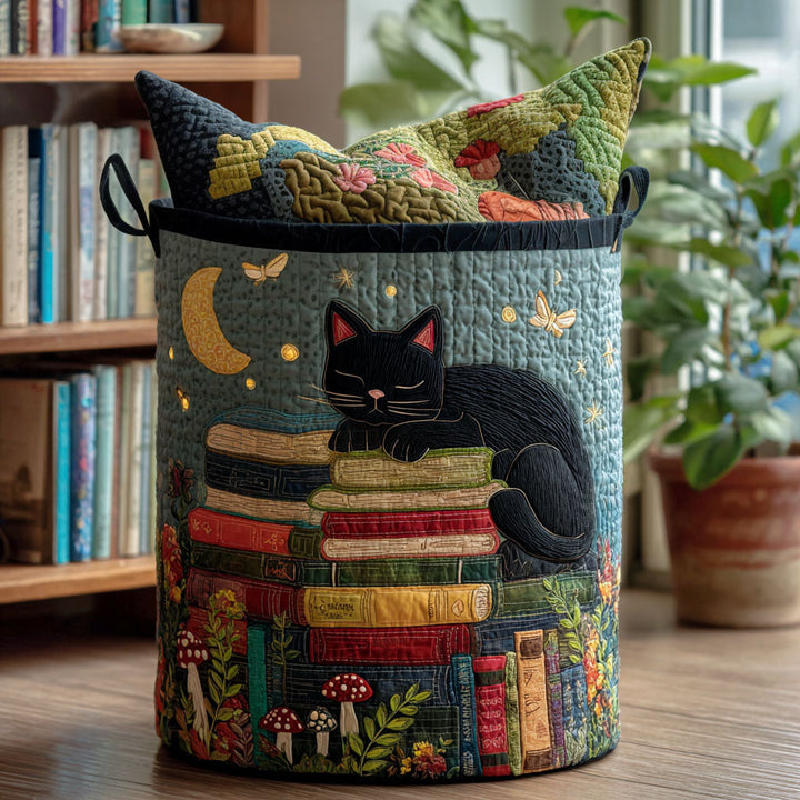 Starry Book Land quilted laundry basket