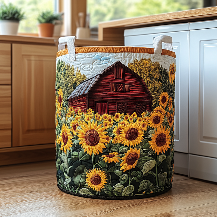 Sunflower Barn quilted laundry basket