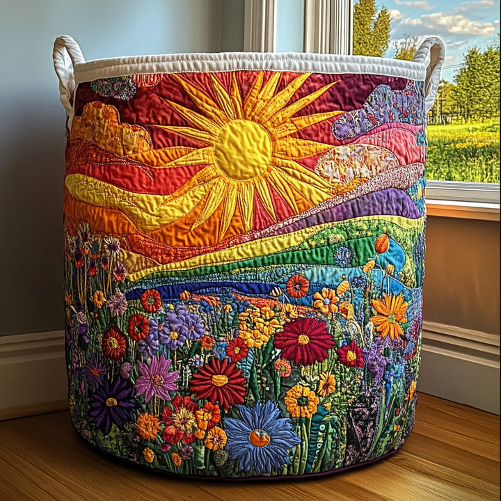 Sunny Indulgence quilted laundry basket
