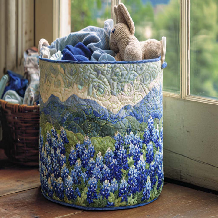Texas Spring quilted laundry basket