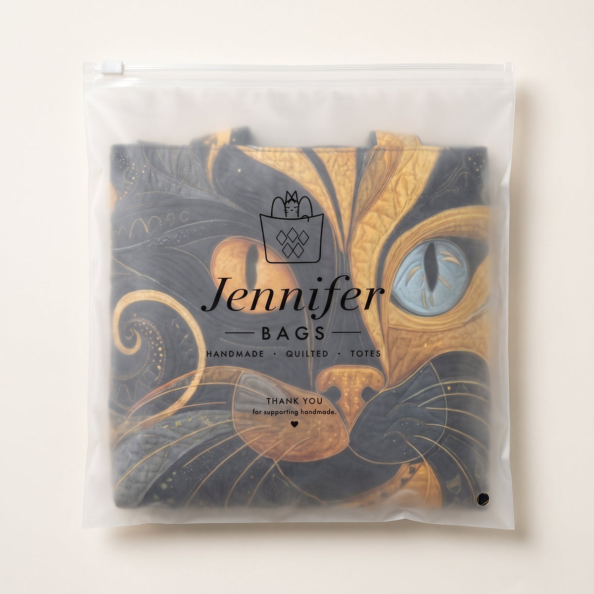 Artisanal Bag - Mystic Cat — packaged in its pouch