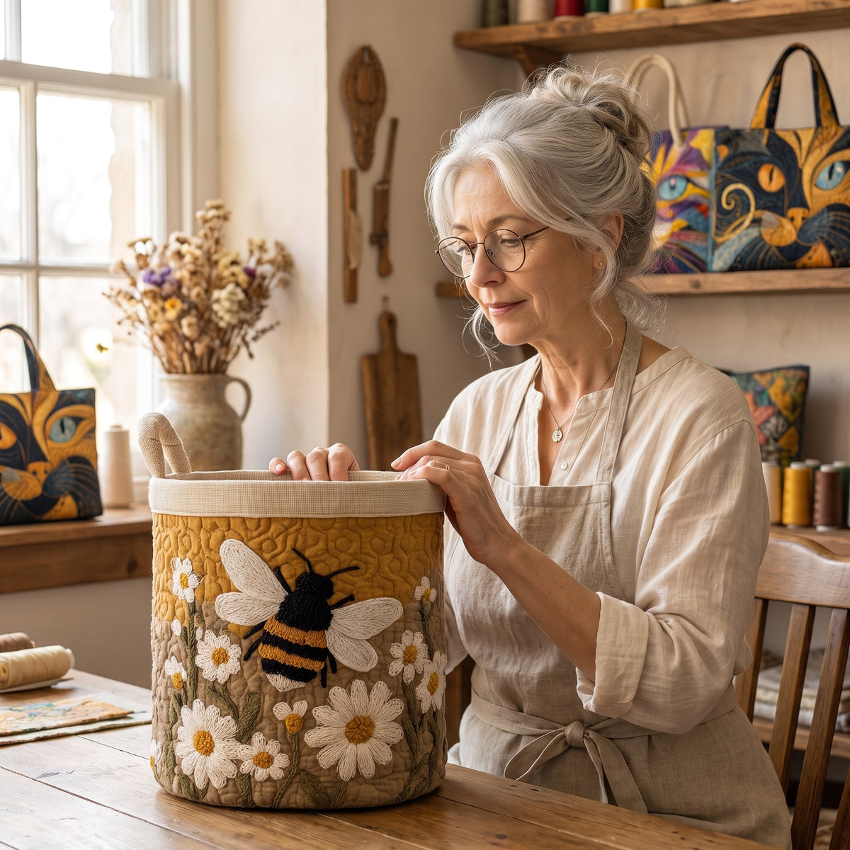 Quilted Laundry Basket - Daisy & Bee — handcrafted
