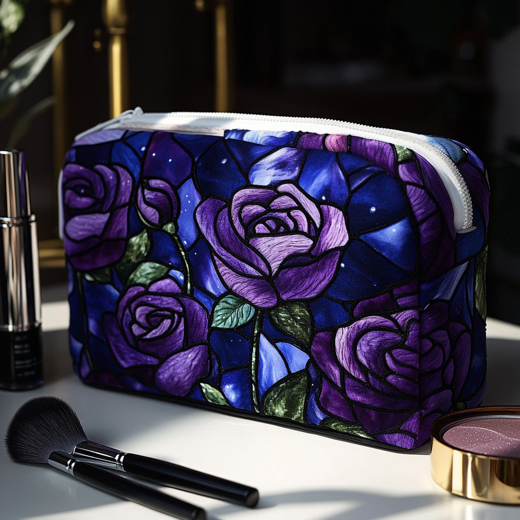 Midnight Rose Quilted Makeup Bag