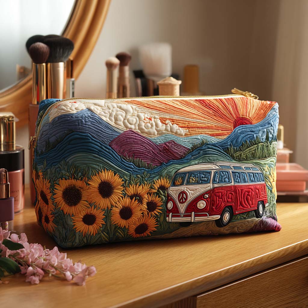Nature Dream Ride Quilted Makeup Bag