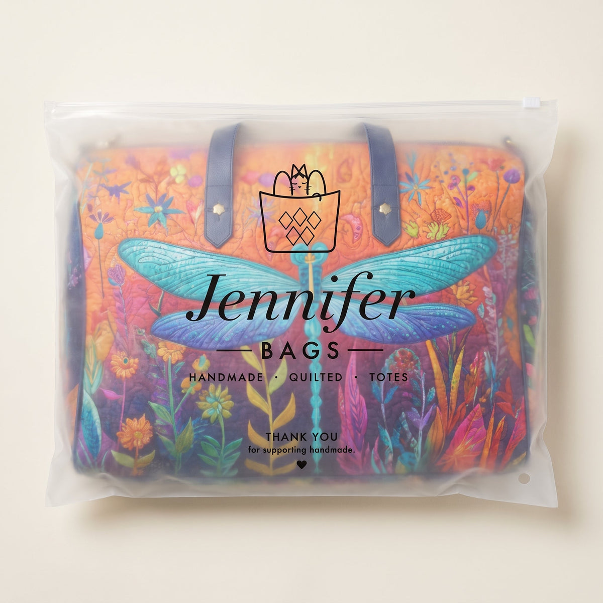 Flit and Fly Quilted Duffle Bag — packaged in its pouch