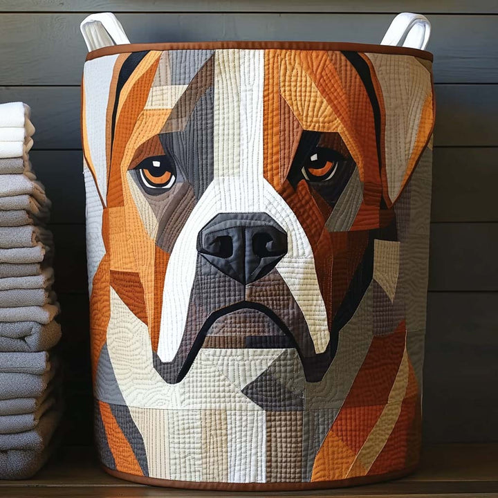 Bold Boxer quilted laundry basket
