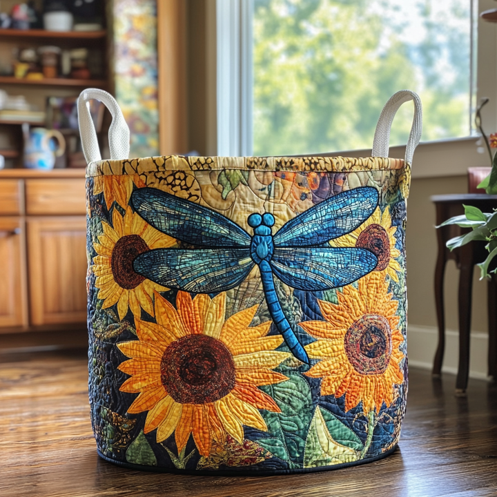 Butterfly quilted laundry basket