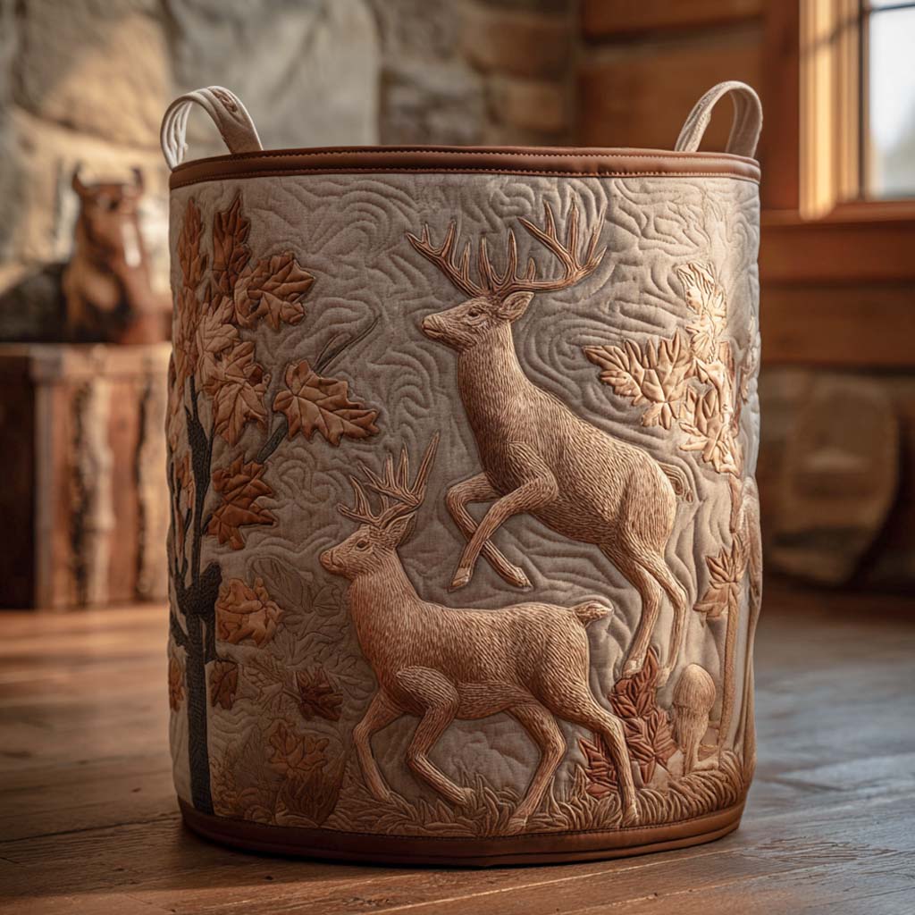 Cedar Peak quilted laundry basket