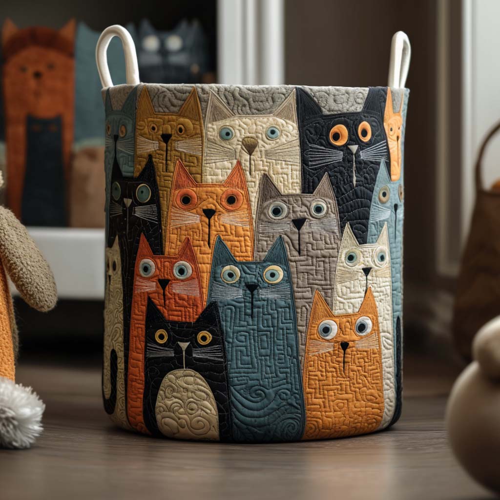Colorful Spirit quilted laundry basket