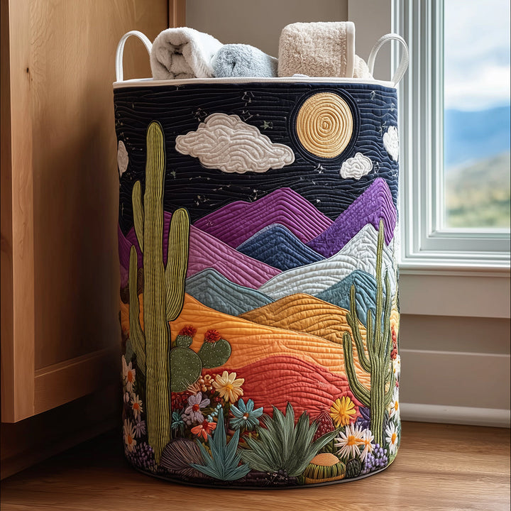 Dunes by Moonlight quilted laundry basket