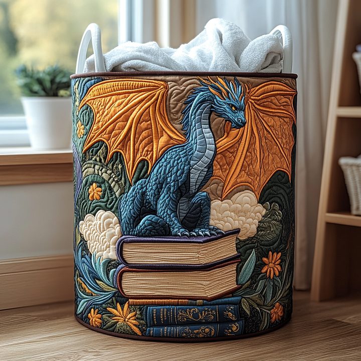 Forest Dragon quilted laundry basket