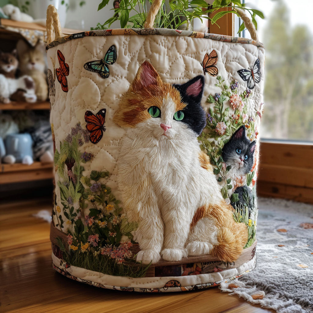 Garden Muse quilted laundry basket