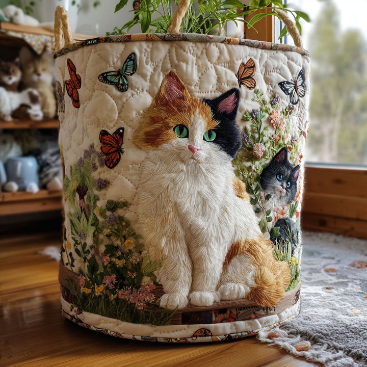 Garden Muse quilted laundry basket