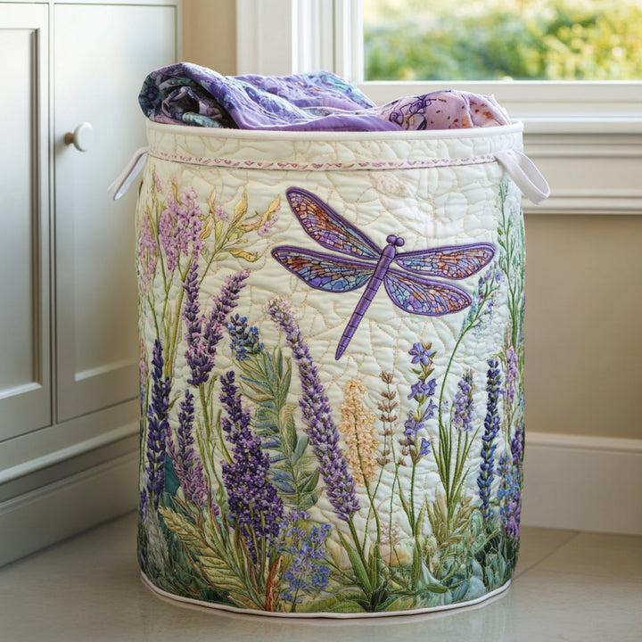 Golden Dragonfly quilted laundry basket