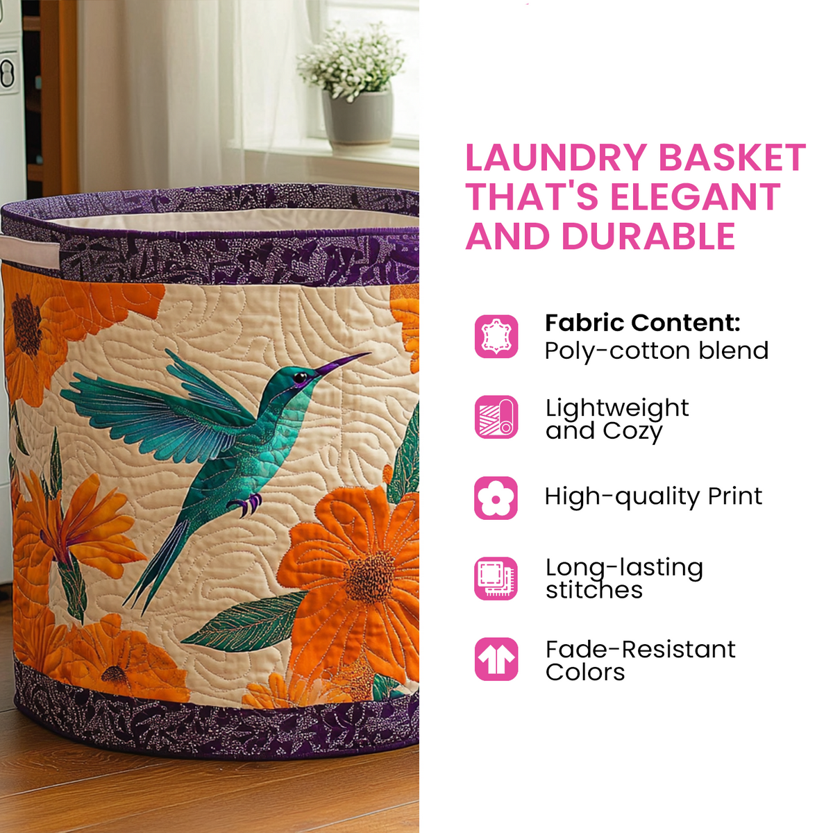 Hidden Octopus quilted laundry basket