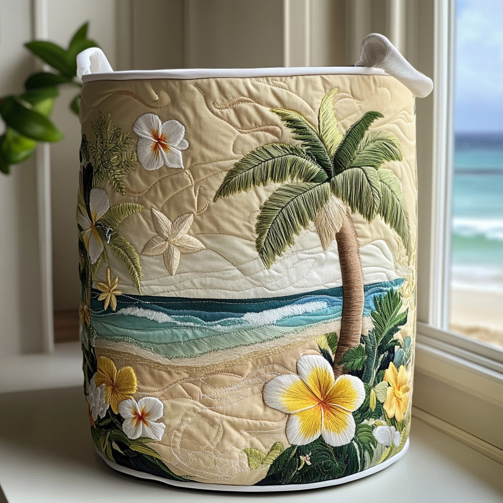 Island Shine quilted laundry basket