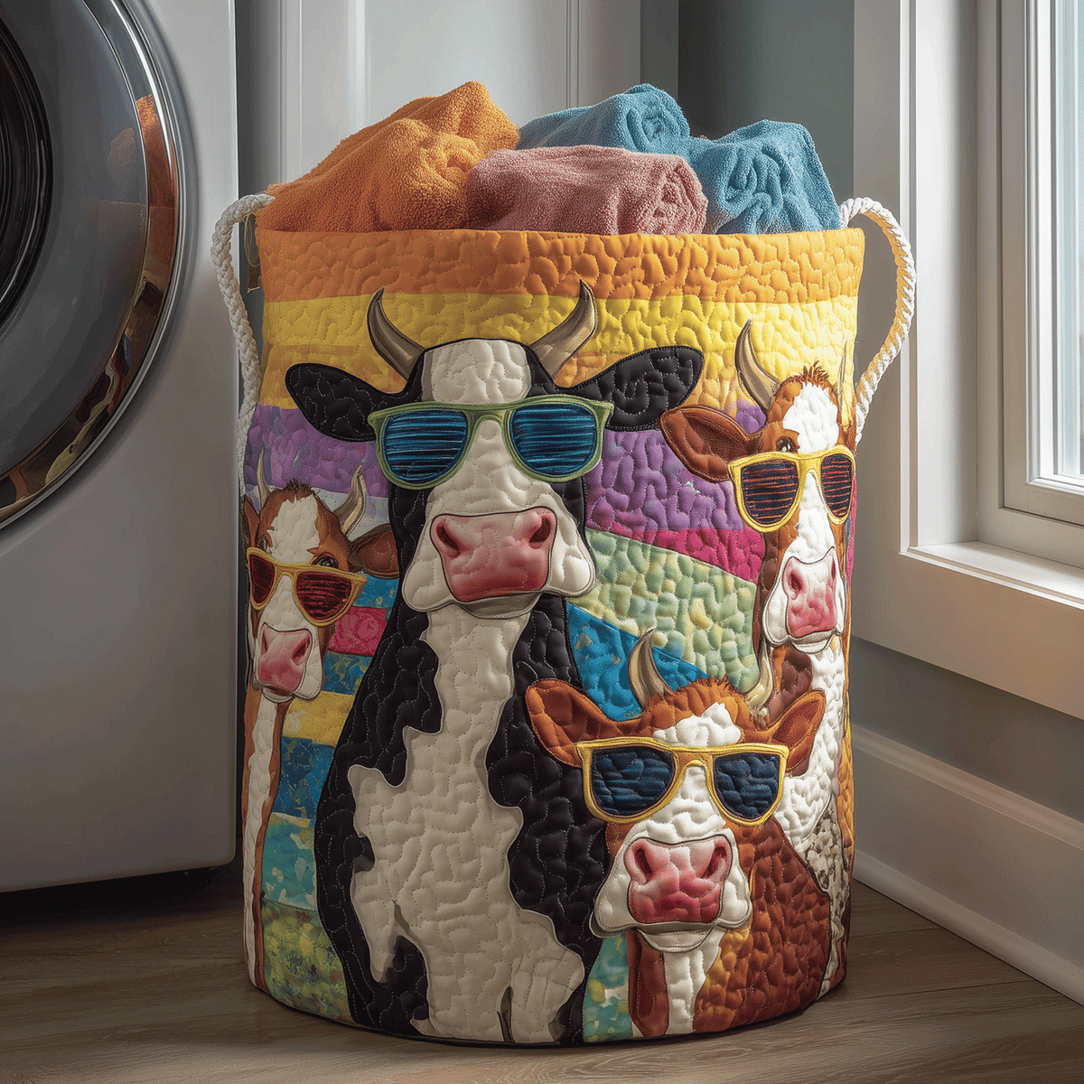 Relaxed Mind quilted laundry basket