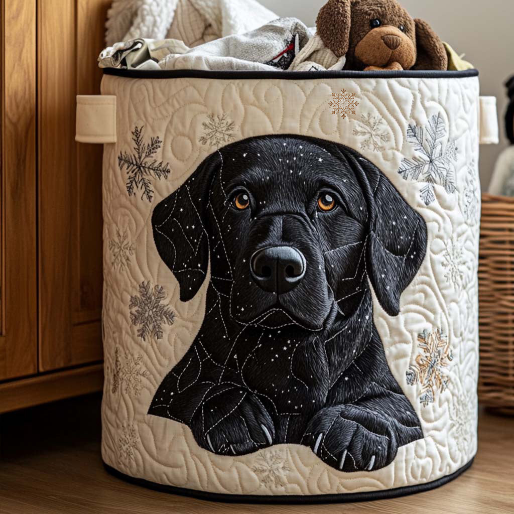 Snow Friends quilted laundry basket