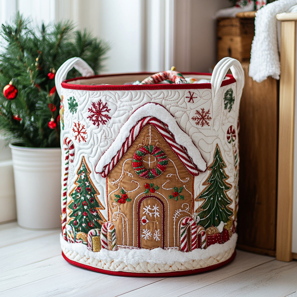 Winter Spirit quilted laundry basket