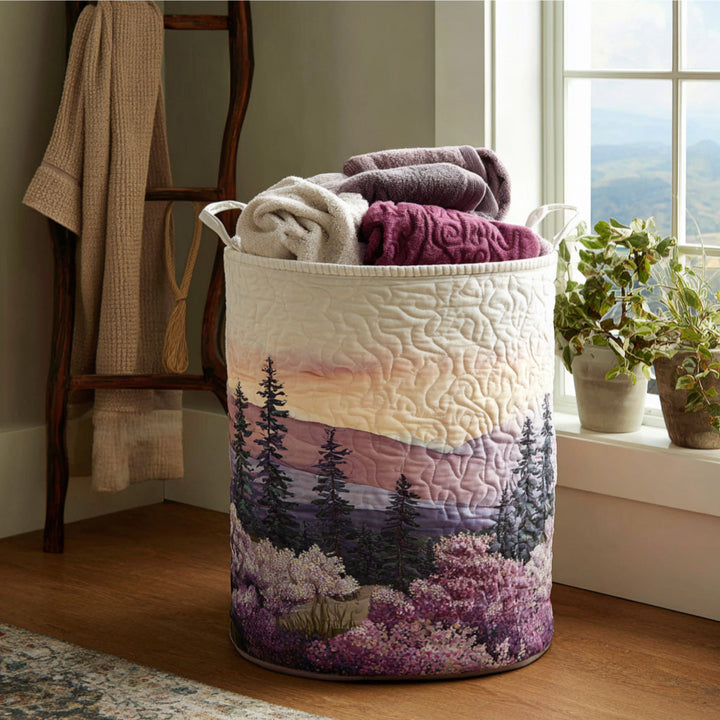 Wisteria Winds quilted laundry basket