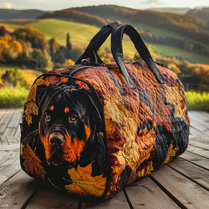 Rustic Grove Rottweiler Quilted Duffle Bag