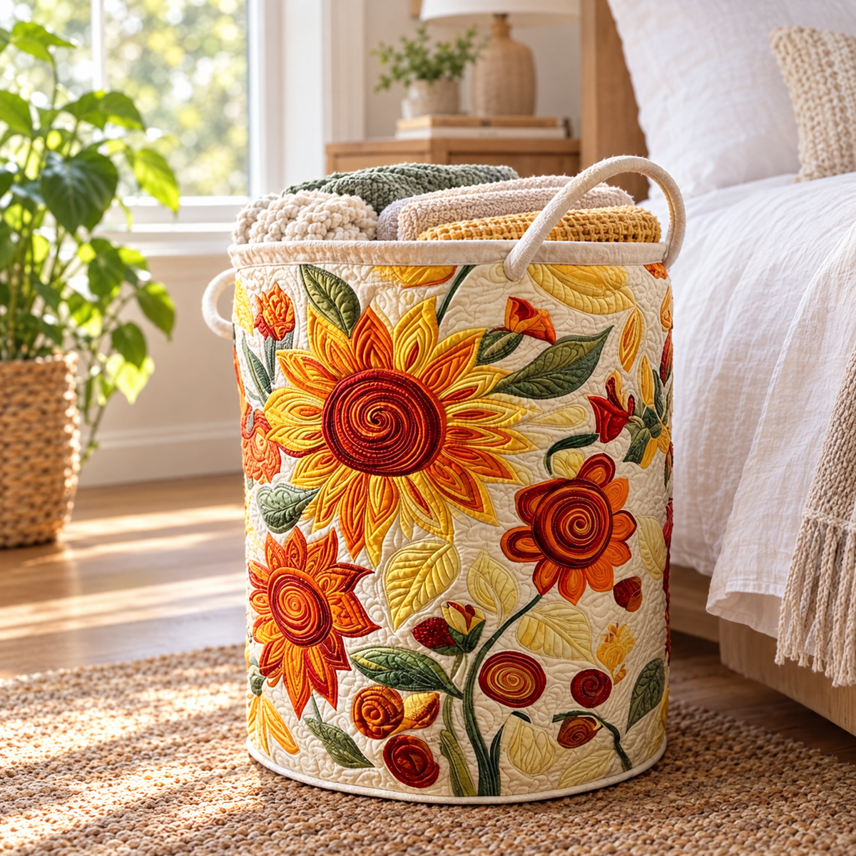 Sun Cushions quilted laundry basket
