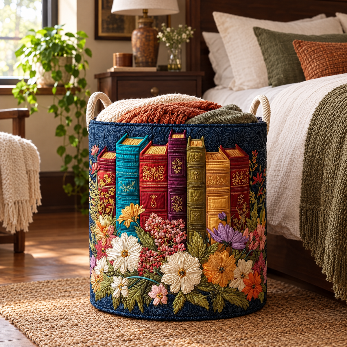 Classic Style quilted laundry basket