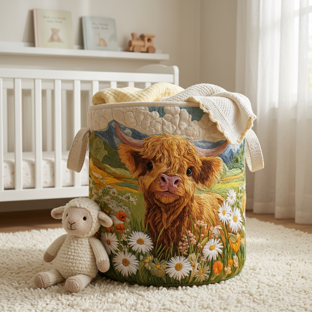Blooming Highlands quilted laundry basket